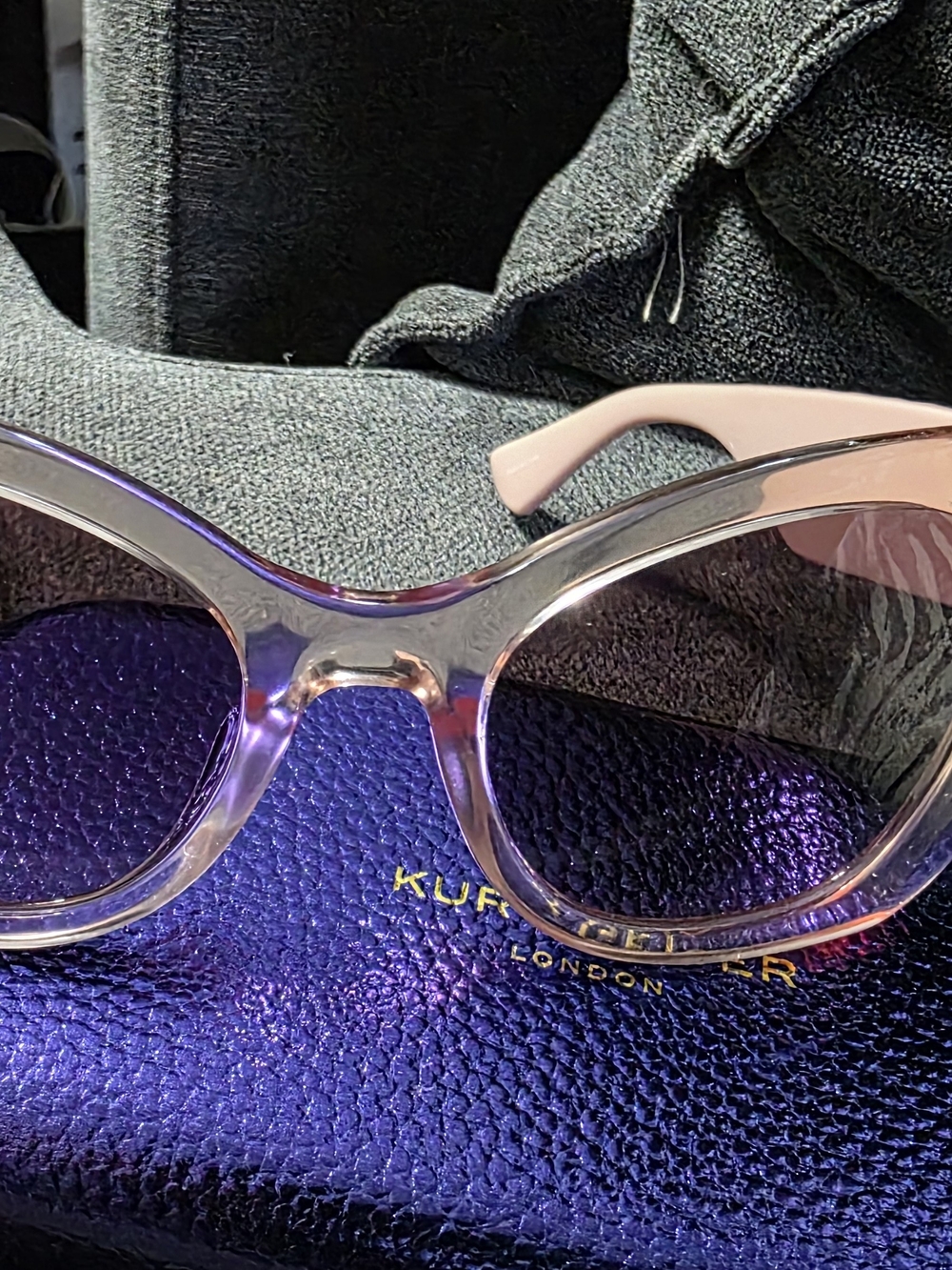 Kurt Geiger Women's Translucent Pink Frame Sunglasses - Pink Lenses